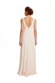 High Neck Long Chiffon Cream Pink Sleeveless Bridesmaid Dress / Evening Dress Essex