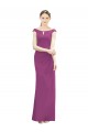 High Neck Long Soft Chiffon Wild Berry Sleeveless Bridesmaid Dress Essex