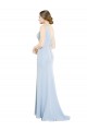 High Neck Long Soft Chiffon Light Sky Blue Sleeveless Bridesmaid Dress Essex