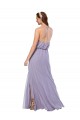 Halter Neck Long Chiffon Dark Navy Sleeveless Bridesmaid Dress / Evening Dress Essex