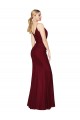 High Neck Long Soft Chiffon Burgundy Mermaid Sleeveless Formal Evening Gown / Prom Dress / Bridesmaid Dress Essex