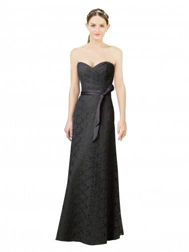 Sweetheart Long Lace Slate Grey Sleeveless Bridesmaid Dress Essex