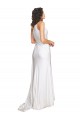 One Shoulder Long Silk like Satin White Sleeveless Wedding Dress Essex