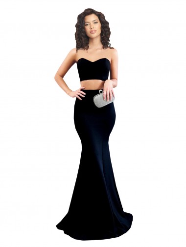 High Neck Long Stretch Crepe Black Sleeveless Formal Evening Gown / Prom Dress / Bridesmaid Dress Essex