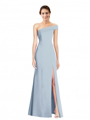 Off the Shoulder Long Stretch Crepe Light Sky Blue Sleeveless Formal Evening Gown / Prom Dress / Bridesmaid Dress Essex