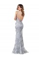 High Neck Long Stretch Crepe & Sequin Tulle Silver Sleeveless Formal Evening Gown / Prom Dress / Bridesmaid Dress Essex