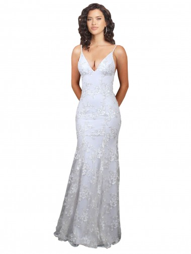 High Neck Long Stretch Crepe & Sequin Tulle White Sleeveless Formal Evening Gown / Prom Dress / Bridesmaid Dress Essex