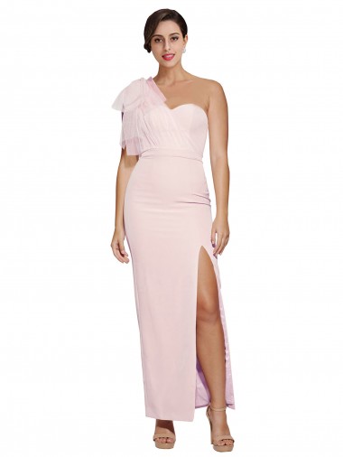 Sweetheart Long Stretch Crepe Pink Sheath Sleeveless Formal Evening Gown / Prom Dress / Bridesmaid Dress Essex