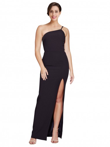 Strapless Long Stretch Crepe Black Sleeveless Formal Evening Gown / Prom Dress / Bridesmaid Dress Essex