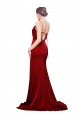 Cowl Neck Sweep Train Stretch Satin Burgundy Sleeveless Black Tie Evening Gown / Prom Dress / Bridesmaid Dress Essex