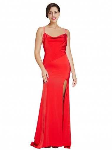 Strapless Long Stretch Satin Red Sleeveless Formal Evening Gown / Prom Dress / Bridesmaid Dress Essex