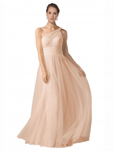 Sweetheart Long Tulle Nude Sleeveless Formal Dress / Bridesmaid Dress Essex