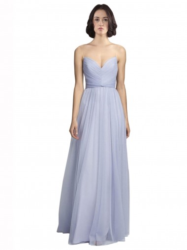 Sweetheart Long Tulle Lilac Sleeveless Bridesmaid Dress Essex