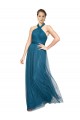 High Neck Long Tulle Teal Green Sleeveless Bridesmaid Dress Essex