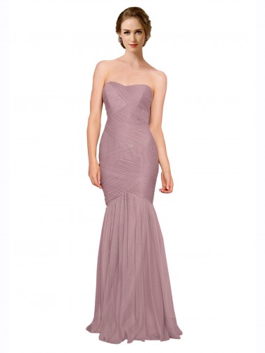 Strapless Long Tulle Sleeveless Bridesmaid Dress Essex