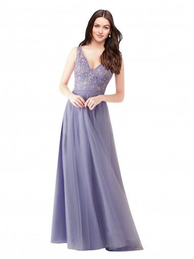 Sweetheart Long Tulle & Lace Sleeveless Formal Dress / Bridesmaid Dress Essex