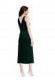 Cowl Neck Midi Length Stretch Velvet Dark Green Sleeveless Evening Gown / Prom Dress / Bridesmaid Dress Essex