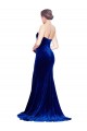 Strapless Sweep Train Stretch Velvet Royal Blue Sleeveless Formal Evening Gown / Prom Dress / Bridesmaid Dress Essex